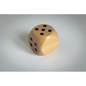 Dřevěná kostka 5 cm, béžová