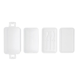 Dvoupatrový lunchbox 1000 + 1300 ml, bílá