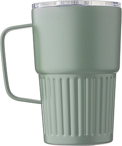 Dvoustěnný cestovní hrnek z recyklované nerezové oceli 450 ml, zelená