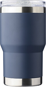 Dvoustěnný cestovní termohrnek z recyklované nerezové oceli 350 ml, modrá - termohrnek s vlastním potiskem