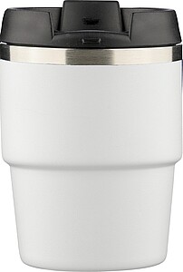 Dvoustěnný hrnek z recyklované nerezové oceli, 175 ml, bílá