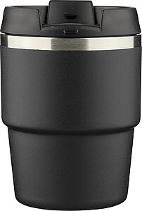 Dvoustěnný hrnek z recyklované nerezové oceli, 175 ml, černá
