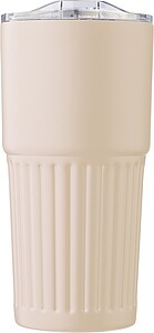 Dvoustěnný hrnek z recyklované nerezové oceli 500 ml, béžová