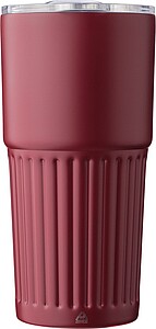 Dvoustěnný hrnek z recyklované nerezové oceli 500 ml, vínová