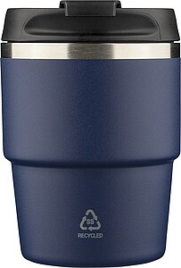Dvoustěnný termohrnek z recyklované nerezové oceli, 175 ml, modrá - reklamní předměty
