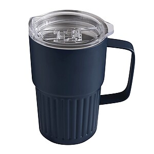 Dvoustěnný vakuový termohrnek 450 ml, modrá - termohrnek s vlastním potiskem