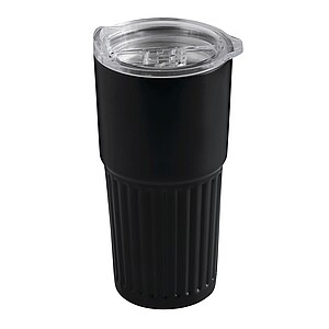 Dvoustěnný vakuový termohrnek 600 ml, černá - termohrnek s vlastním potiskem
