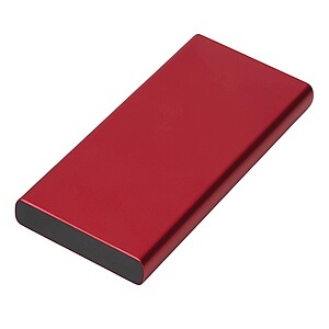 Hliníková powerbanka 10 000 mAh, červená