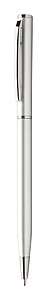 Hliníkové kuličkové pero s modrou náplní, stříbrné