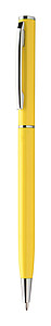 Hliníkové kuličkové pero s modrou náplní, žluté