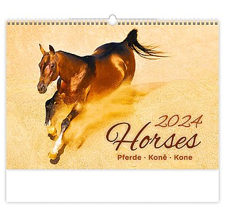 Horses Dreaming 2024, nástěnný kalendář, prodloužená záda