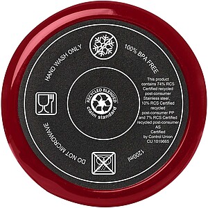 Hrnek s brčkem 1200ml, červená