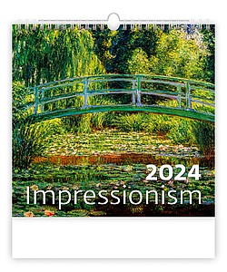 Impressionism 2024, nástěnný kalendář, prodloužená záda