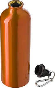 KELOTA Hliníková láhev na vodu s karabinou, 750 ml, oranžová