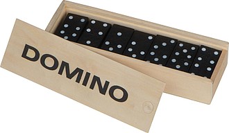 Klasická hra domino v dřevěné krabičce ekologické předměty