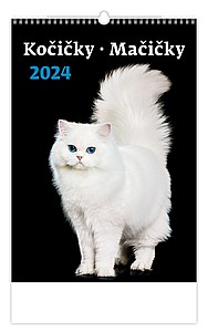 Kočičky 2024, nástěnný kalendář, prodloužená záda