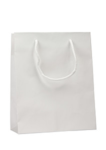 KOFIRA Papírová taška 25 x 11 x 31 cm, lamino lesk, bílá - taška s vlastním potiskem