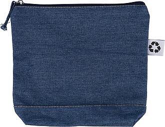 Kosmetická taška z recykloovaného denimu, modrá