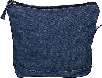Kosmetická taška z recykloovaného denimu, modrá