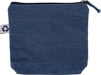 Kosmetická taška z recykloovaného denimu, modrá