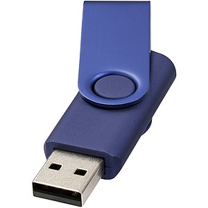Kovový USB Rotate, 4 GB, námořní modrá, cena na vyžádání s potiskem