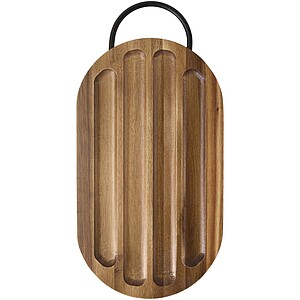 Krájecí prkénko z akácie s nožem na chléb, hnědá