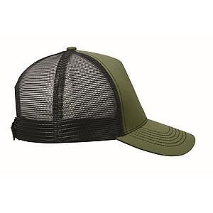 Kšiltovka trucker s 5 panely, vojenská zelená