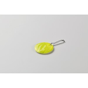 Kulatá reflexní klíčenka, fluo žlutá