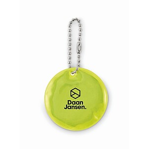 Kulatá reflexní klíčenka, fluo žlutá