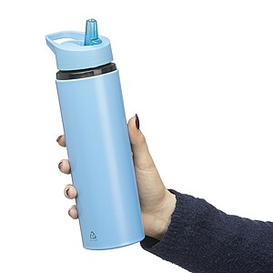 Láhev na pití z recyklované nerezové oceli, 500 ml, světle modrá
