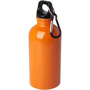 Láhev na vodu z nerezové oceli s karabinou 400ml, oranžová