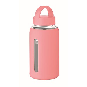 Láhev z borosilikátového skla 600 ml, jemně růžová