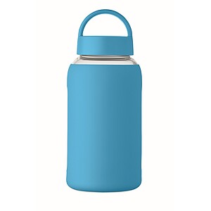 Láhev z borosilikátového skla 600 ml, tyrkysová