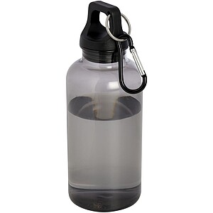 Láhev z recyklovaného plastu s karabinou, 400ml, černá