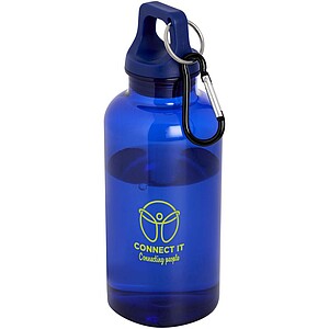 Láhev z recyklovaného plastu s karabinou, 400ml, modrá