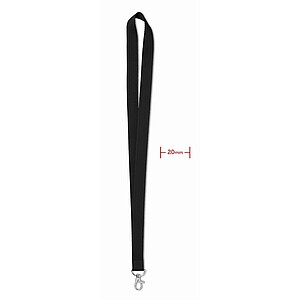 Lanyard, šňůrka s metalickým háčkem, černá