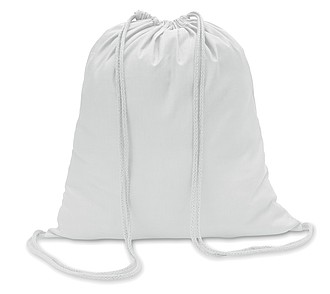 LIAM Bavlněný stahovací batoh, bílý