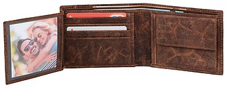 MADLA Pánská peněženka z pravé kůže, hnědá