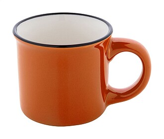 Malý keramický vintage hrnek, oranžová