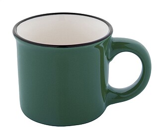 Malý keramický vintage hrnek, tmavě zelená