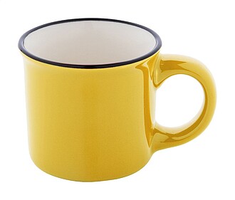 Malý keramický vintage hrnek, žlutá