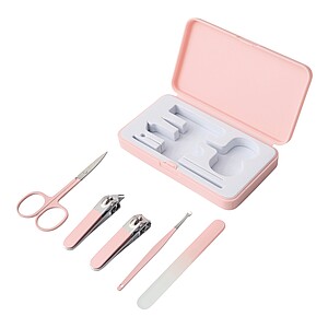 Manikúrní sada, 5 dílná, růžová