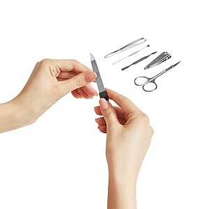 Manikúrní sada, 6 dílná, hnědá