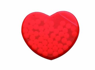 Mentolové bonbony v krabičce ve tvaru srdce, červená ekologické předměty