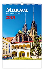 Morava 2024, nástěnný kalendář, prodloužená záda