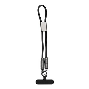 Multifunkční nabíjecí a datový kabel, černá/šedá