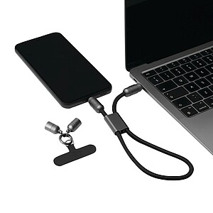 Multifunkční nabíjecí a datový kabel, černá/šedá