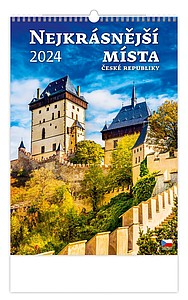 Nejkrásnější místa ČR 2024, nástěnný kalendář, prodloužená záda