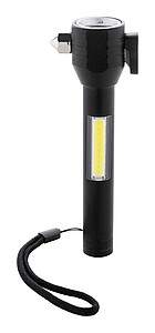 Nouzová baterka s kladívkem, černá