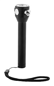 Nouzová baterka s kladívkem, černá